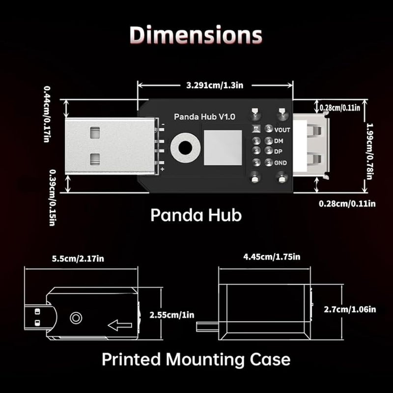 Bambu Lab P1S P1P 3D Printer Double USB Port Protector Adapter Original Port Security - Image 2